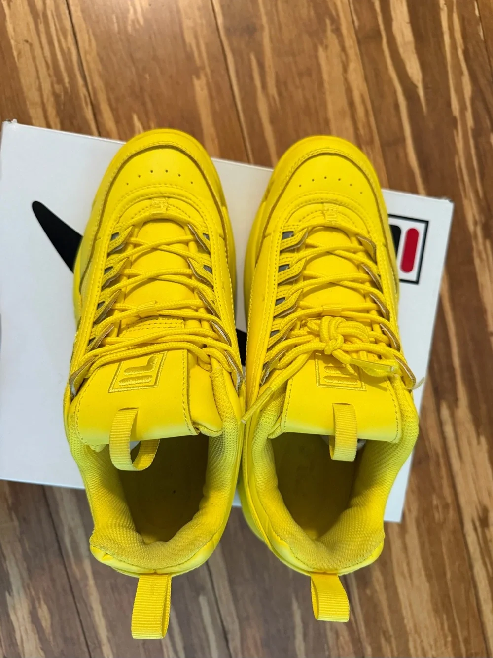 Fila Yellow Platform Lace-Up Sneakers